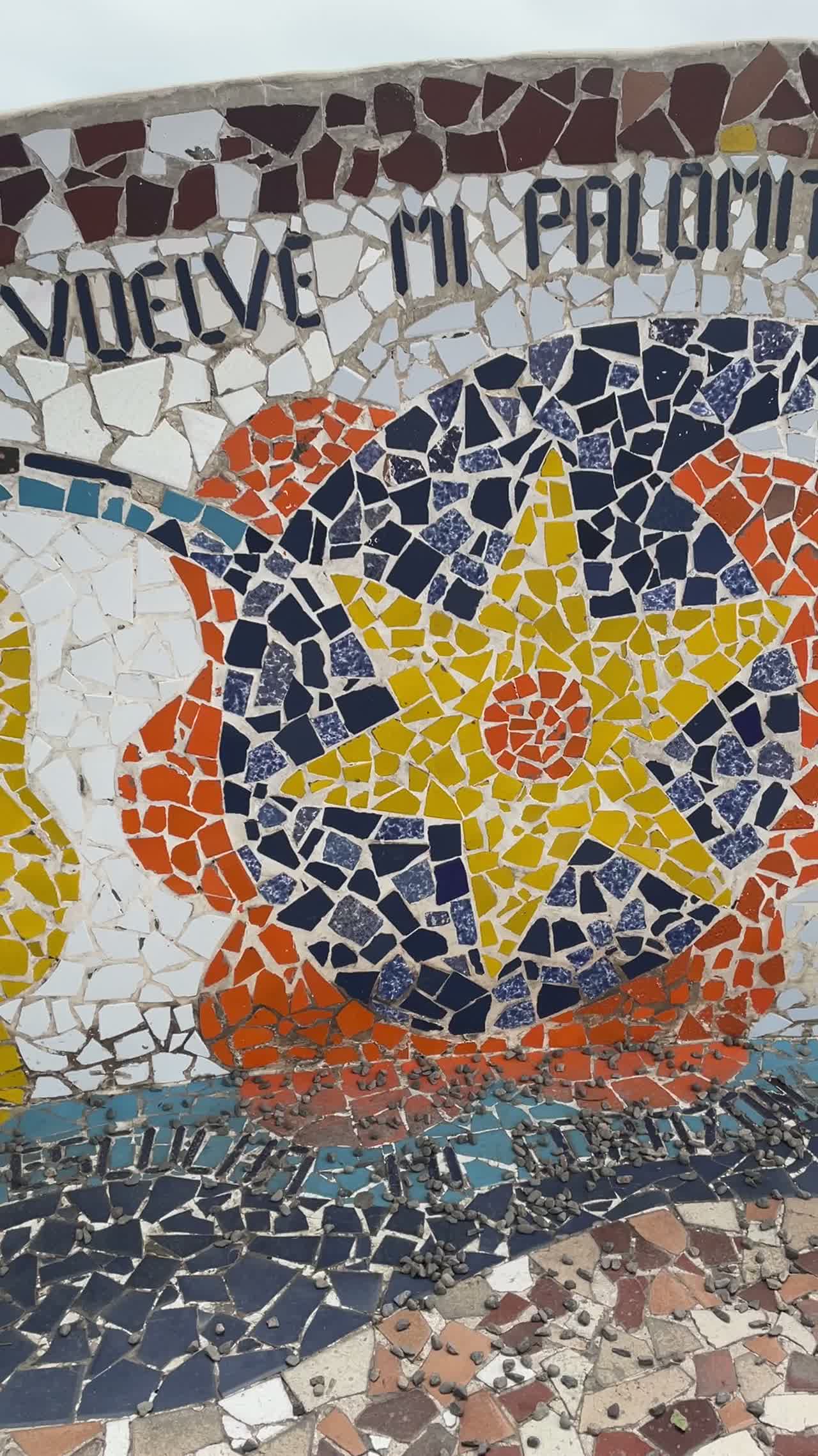 Colonial church mosaic and tilework in Cusco